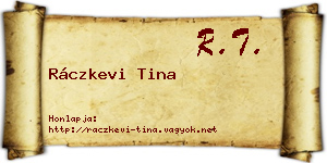 Ráczkevi Tina névjegykártya