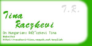 tina raczkevi business card